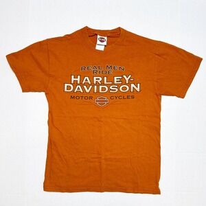 Vintage Harley-Davidson Greenville South Carolina T-Shirt‎ Mens M Orange